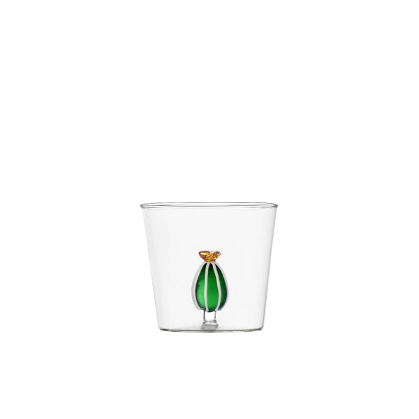 Pohár s kaktusem s jantarovým květem 350 ml