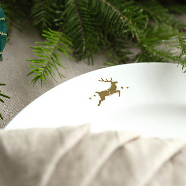 Mělký servírovací talíř 28 cm — Premium Platinum Line Merry Christmas