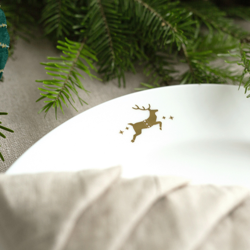 Mělký servírovací talíř 28 cm — Premium Platinum Line Merry Christmas