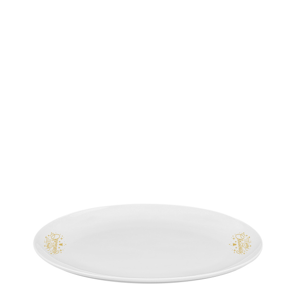 Oválný servírovací talíř 26 cm — Premium Platinum Line Merry Christmas