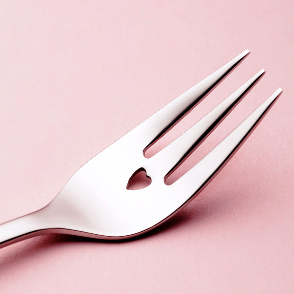 Vidličky na moučník se srdíčkem 6 ks | Love Cutlery