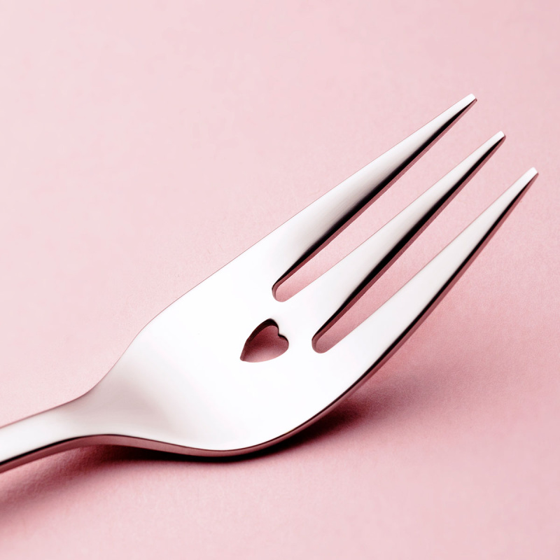 Vidličky na moučník se srdíčkem 6 ks | Love Cutlery