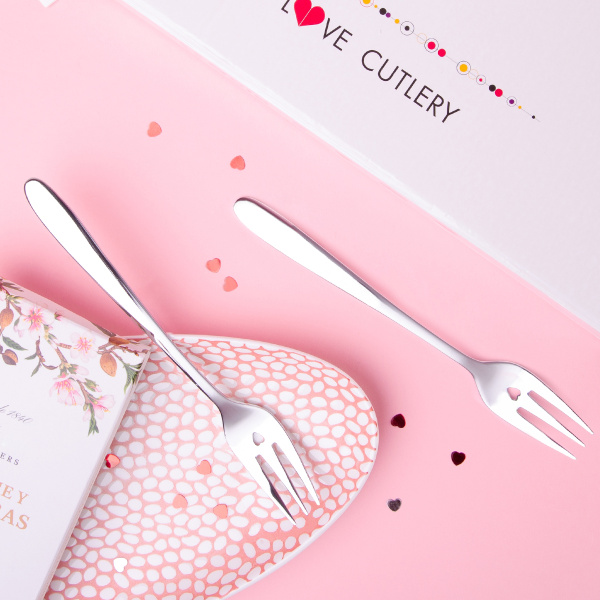 Vidličky na moučník se srdíčkem 6 ks | Love Cutlery