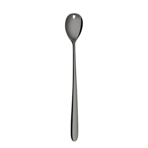 Latte lžička se srdíčkem PVD šedá - Love Cutlery