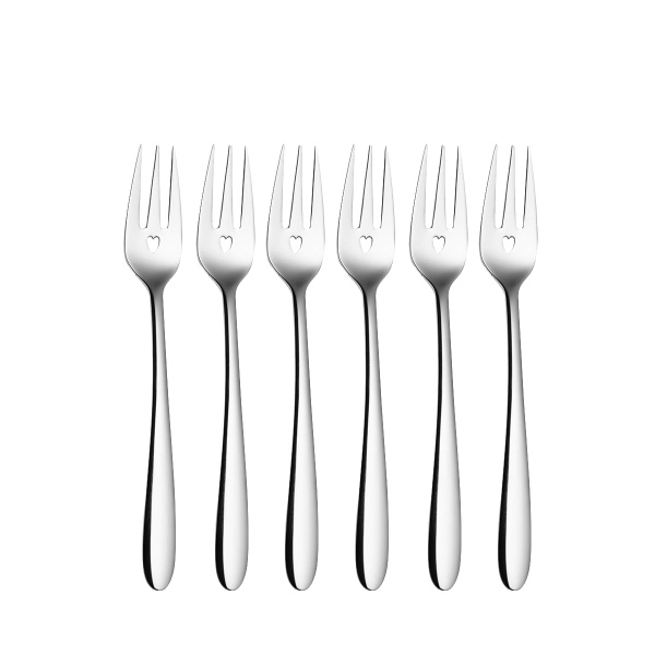 Vidličky na moučník se srdíčkem 6 ks | Love Cutlery