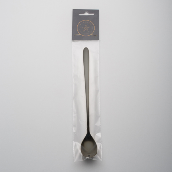 Latte lžička se srdíčkem PVD šedá - Love Cutlery