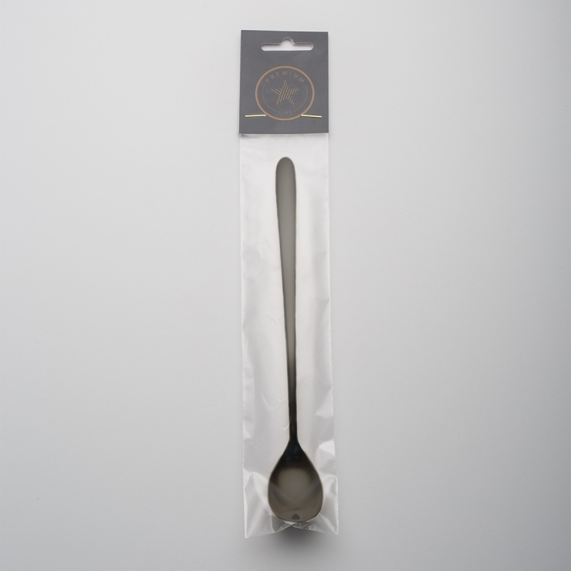 Latte lžička se srdíčkem PVD šedá - Love Cutlery