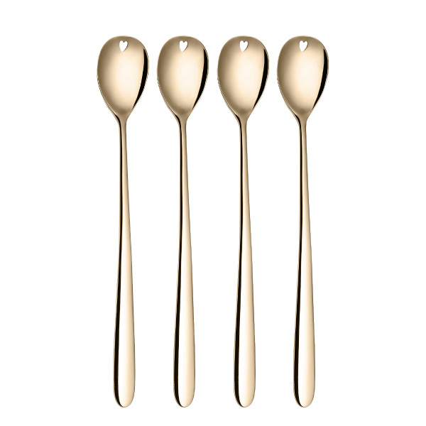 Latte lžičky se srdíčkem champagne 4 ks set – Love Cutlery