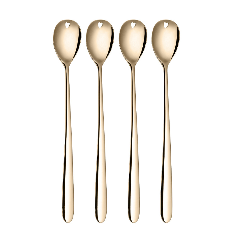 Latte lžičky se srdíčkem champagne 4 ks set – Love Cutlery