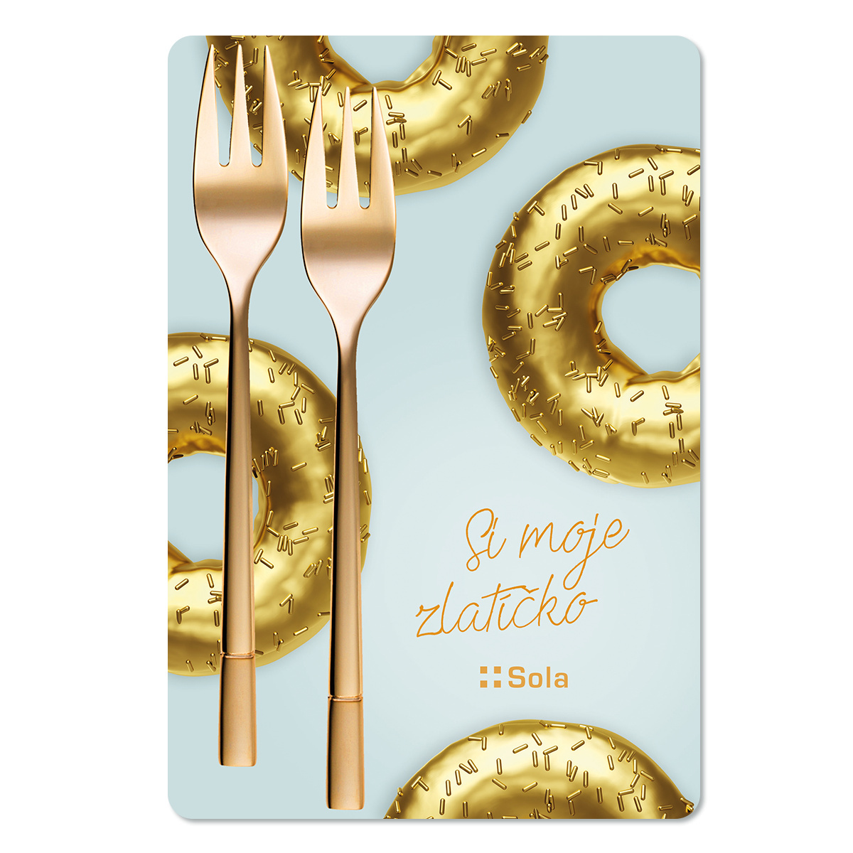 Vidlička na koláč Set 2 ks - Luxus zlatá