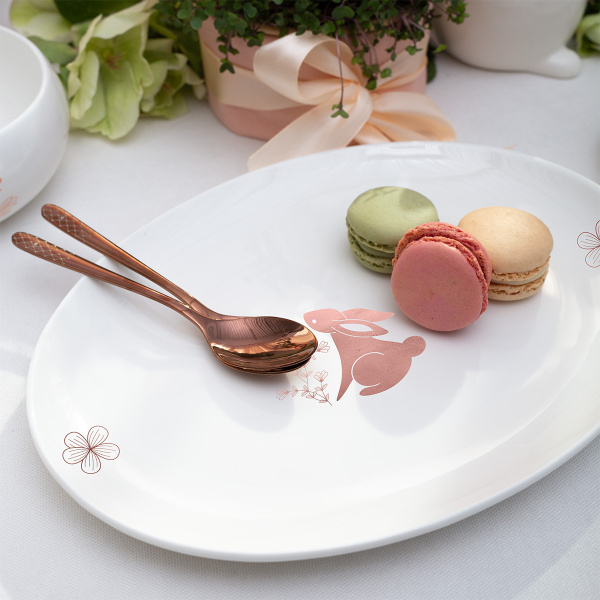 Oválný servírovací talíř Bunny 26 cm – Premium Platinum Line Easter
