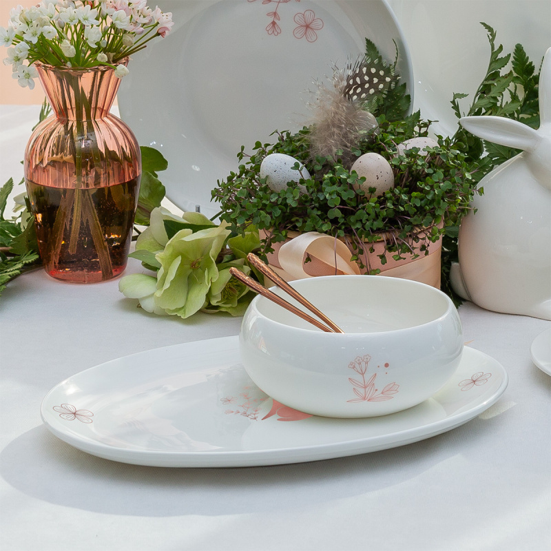 Oválný servírovací talíř Bunny 26 cm – Premium Platinum Line Easter