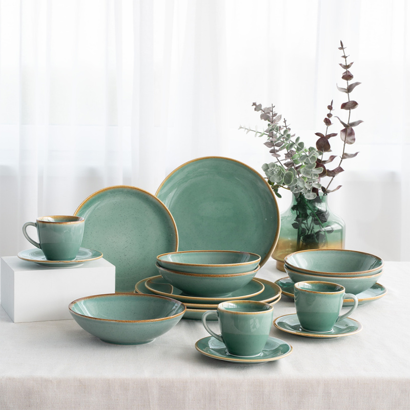 Porcelánová sada 30 ks – Sand tyrkysová – Gaya