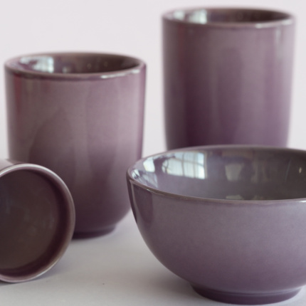 Mokka šálek bez ouška 80 ml | Gaya Solatelier Aubergine