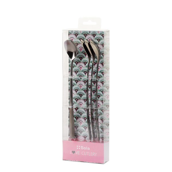 Latte lžičky se srdíčkem šedé 4 ks set – Love Cutlery