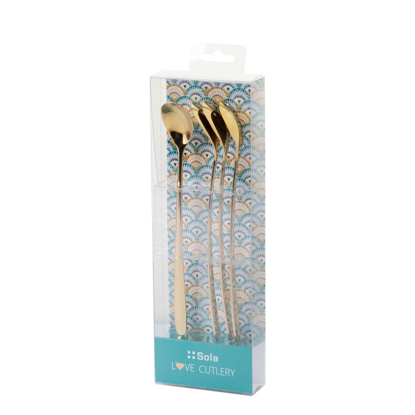 Latte lžičky se srdíčkem champagne 4 ks set – Love Cutlery