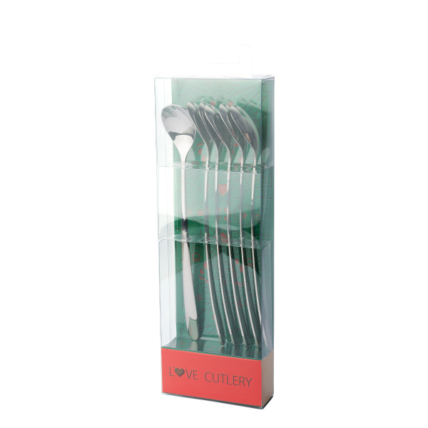 Latte lžičky se srdíčkem 6 ks set, vánoční balení - Love Cutlery