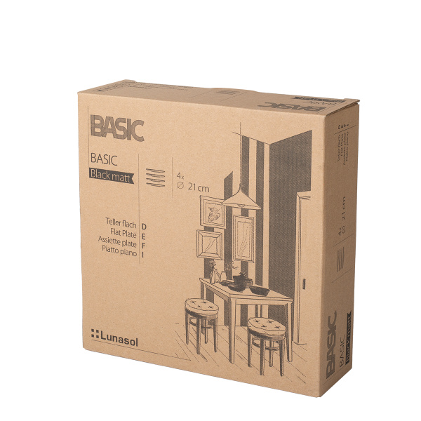 Talíř mělký 20,5 cm 4 ks - Basic černý matný