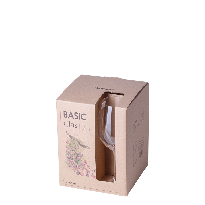 Sklenice na červené víno 380 ml sada 4 ks - BASIC Glas Lunasol META Glass
