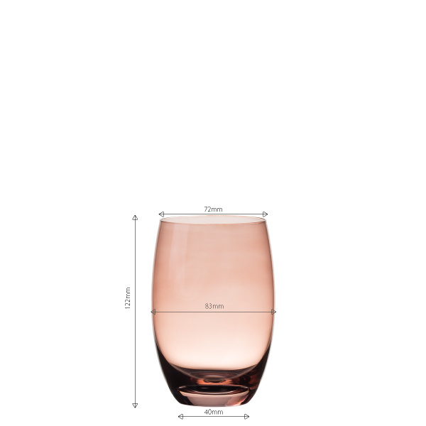Sklenice Tumbler burgundy 460 ml 6 ks - Optima Glas Lunasol
