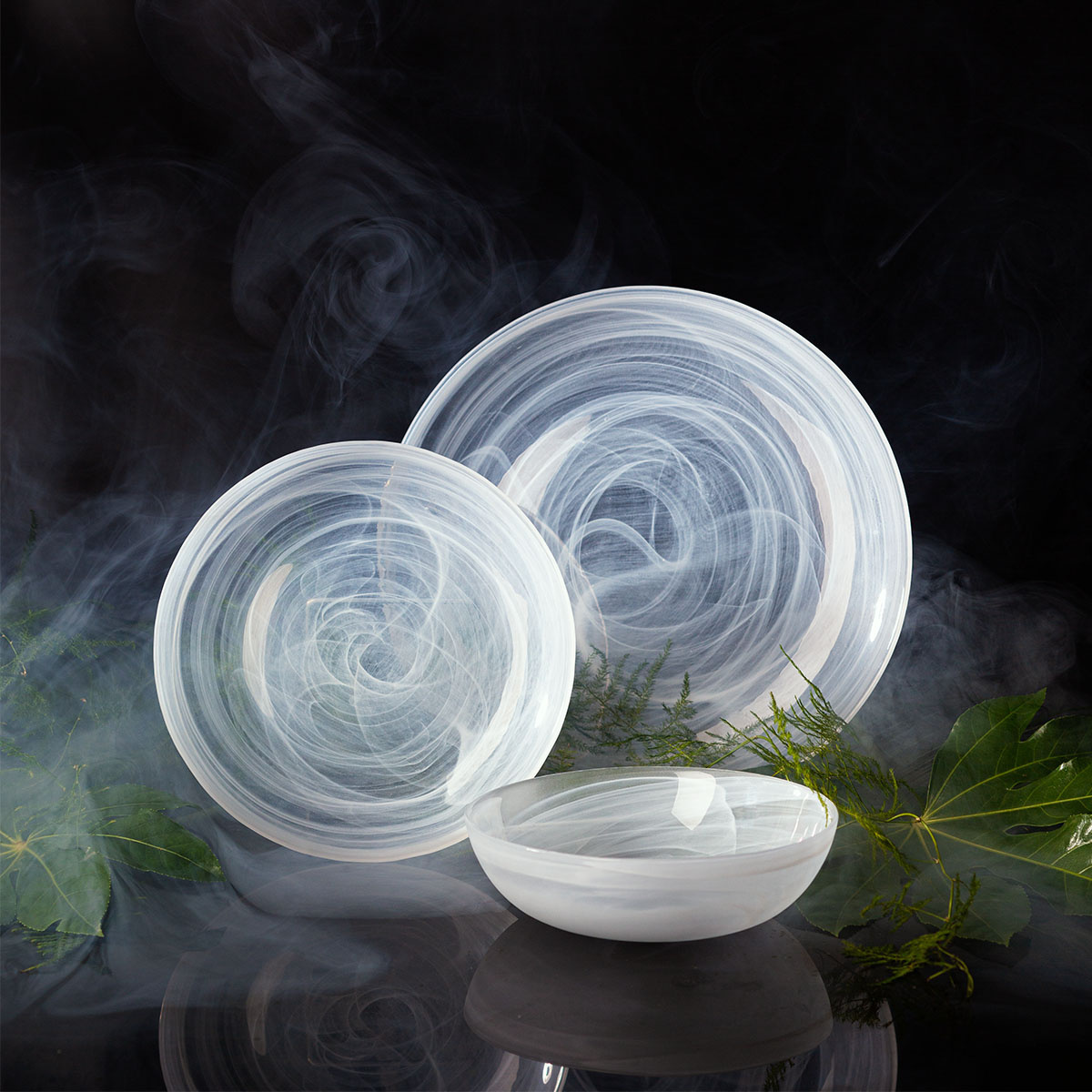 Talíř mělký bílý 21 cm - Elements Glass