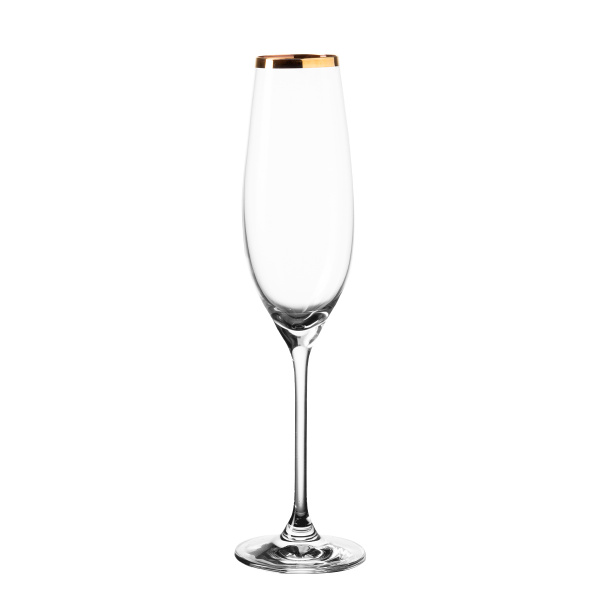 Sklenice na šampaňské s pozlaceným okrajem 210 ml - Premium Glas Crystal