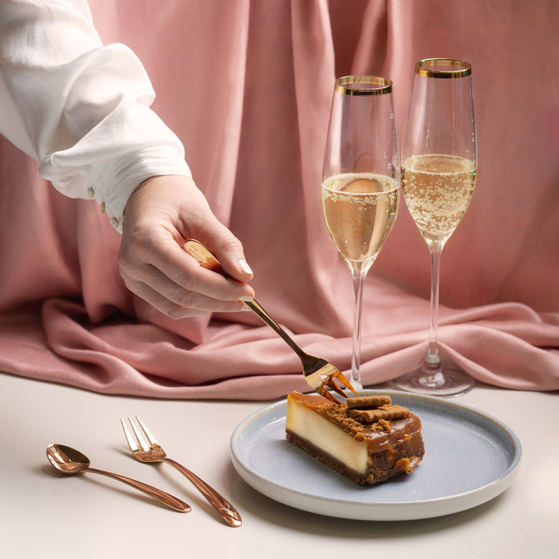 Dárková sada se srdíčkem 6 ks růžovo-zlatá — Love Cutlery