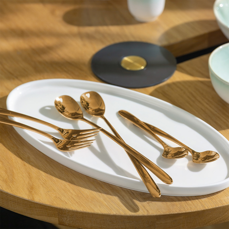 Dárková sada se srdíčkem 6 ks růžovo-zlatá — Love Cutlery