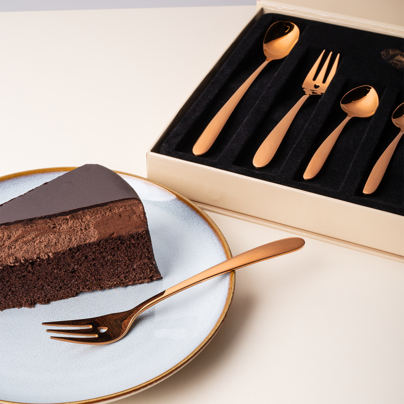 Dárková sada se srdíčkem 6 ks růžovo-zlatá — Love Cutlery