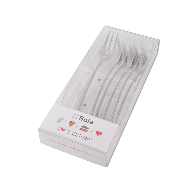 Vidličky na moučník se srdíčkem 6 ks | Love Cutlery