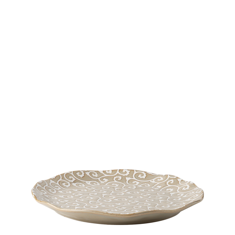 Mělký talíř Wavy 25 cm | Levante Pearl