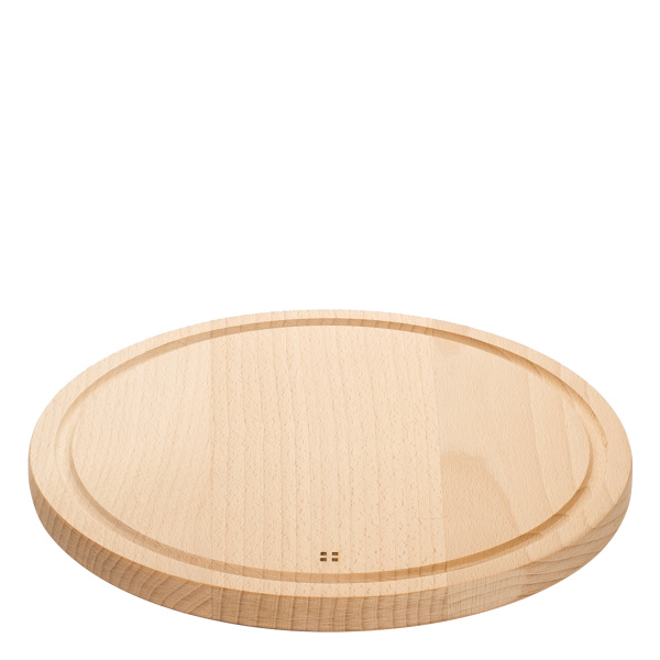 Dřevěné krájecí prkénko s drážkou kulaté 28 cm - Basic