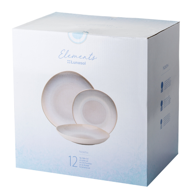 Sada keramických talířů 12 ks – Elements North Organic