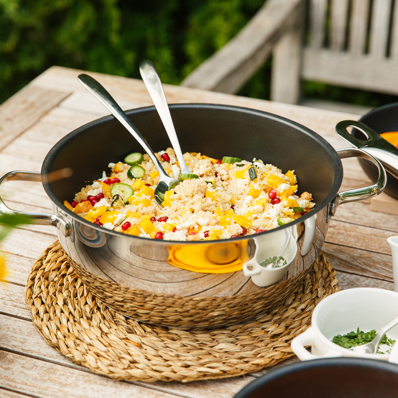 Wok Merkur se skleněnou poklicí 9,6 l Master Chef Lunasol
