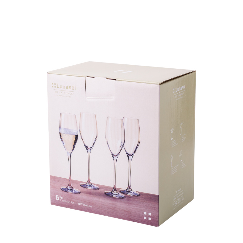 Sklenice na šampaňské 170 ml 6 ks — Optima Line Glas Lunasol