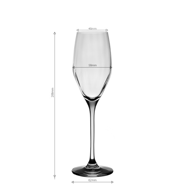 Sklenice na šampaňské 170 ml 6 ks — Optima Line Glas Lunasol