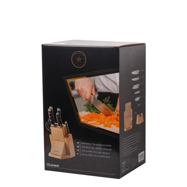 Sada nožů ve stojanu s brouskem na nože 7 ks - Flow Kitchen
