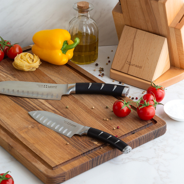 Sada nožů ve stojanu s brouskem na nože 7 ks - Flow Kitchen