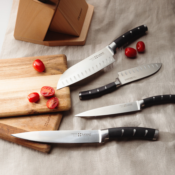 Sada nožů ve stojanu s brouskem na nože 7 ks - Flow Kitchen