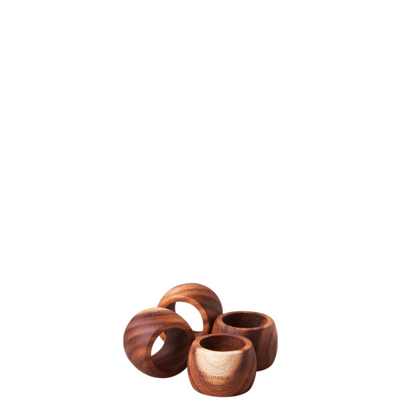 Kroužek na ubrousky Agát set 4 ks, Ø 5,7 cm - FLOW Wooden