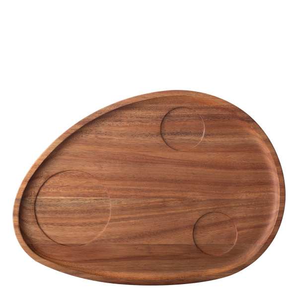 Podnos Triangle Akát 35 x 25 cm s prohlubní - FLOW Wooden