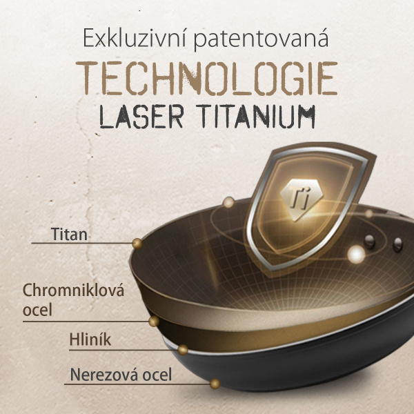 Kastrol s titanovým povrchem krémový Ø 16 cm - Saturn Terra Lunasol