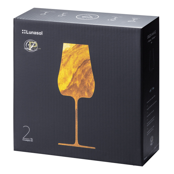 Sklenice na bílé víno Universal Glas 400 ml set 2 ks – Green Wave Platinum Line