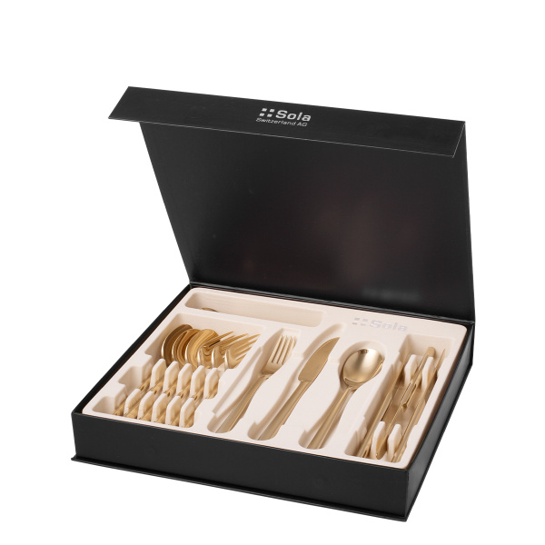Příborová sada 16 ks – Living PVD Champagne - Laser Love