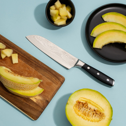 Nůž santoku z damaškové oceli 18 cm - Platinum