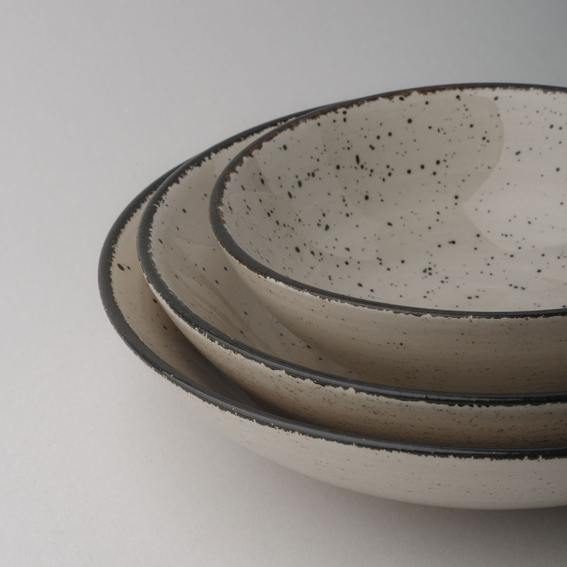 Porcelánová sada 16 ks - Gaya Atelier šedé stříkance