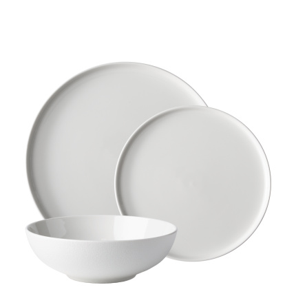 Sada talířů 12 ks — Fine Dining White