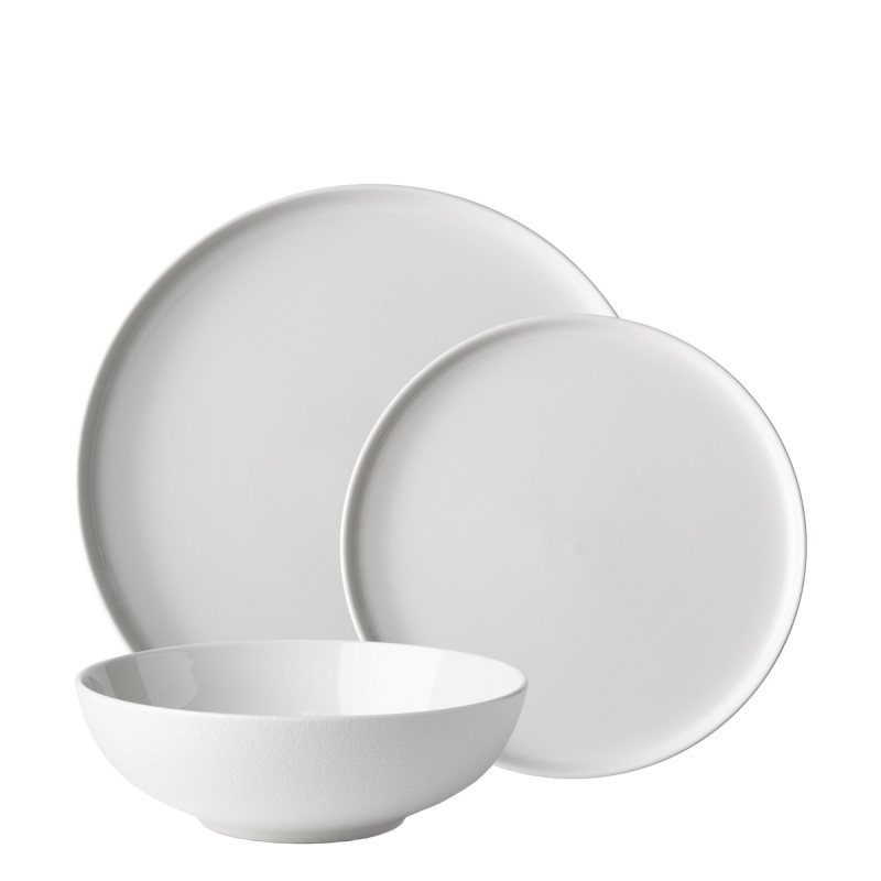 Sada talířů 12 ks — Fine Dining White