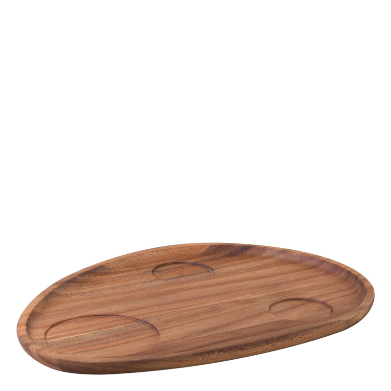 Podnos Triangle Akát 35 x 25 cm s prohlubní - FLOW Wooden