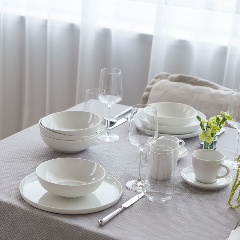 Sada talířů 12 ks — Fine Dining White